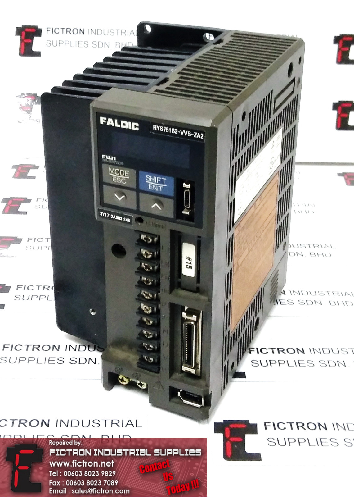RYS751S3-VVS-ZA2 FUJI ELECTRIC Servo Drive 100V 4.8A 0-333.3 Hz Supply Repair Malaysia Singapore Indonesia USA Thailand