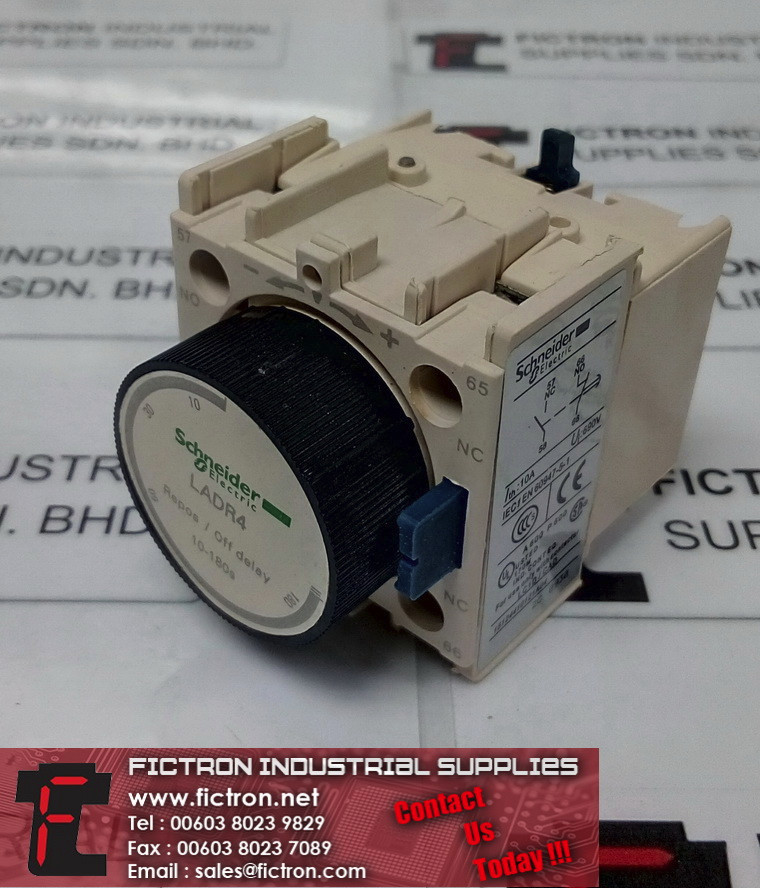 LADR4 TeSys-038589 TeSys038589 SCHNEIDER ELECTRIC Time Delay Block Ith 10A Ui 690VAC 1NO 1NC Supply Malaysia Singapore Indonesia USA Thailand