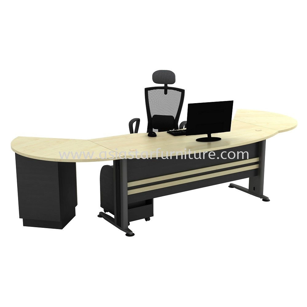 TITUS EXECUTIVE OFFICE TABLE WITH SIDE CONNECTION AND FIXED PEDESTAL 4D SET ATMB-55