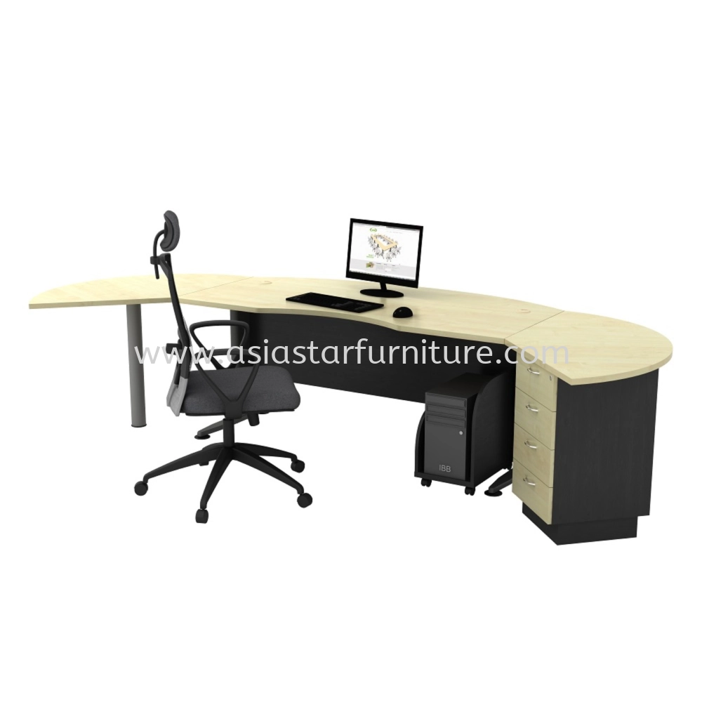 TITUS EXECUTIVE OFFICE TABLE WITH SIDE CONNECTION AND FIXED PEDESTAL 4D SET ATMB-55