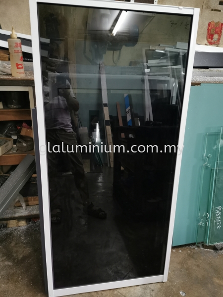 Sliding ( powder coated white + dark glass)  Glass + Casement + Sliding + Powder coated Selangor, Malaysia, Kuala Lumpur (KL), Cheras Supplier, Installation, Supply, Supplies | GL GLASS & ALUMINIUM TRADING