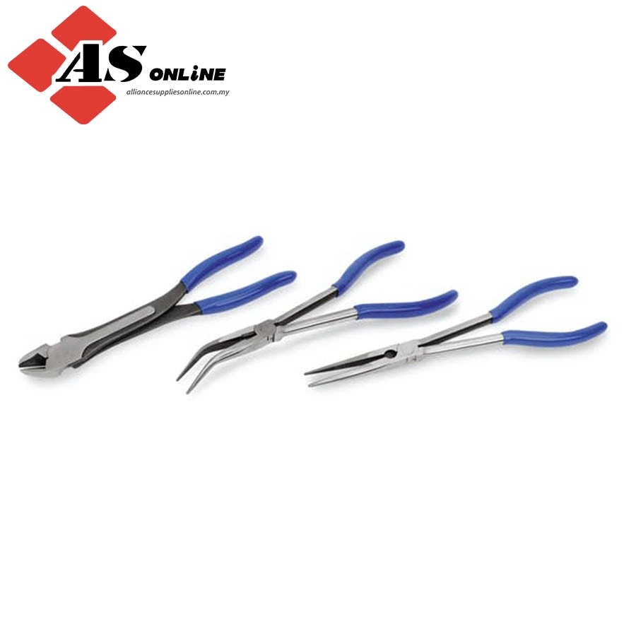 SNAP-ON 3 pc Long Neck Pliers/ Cutters Set (Blue-Point) / Model: BDGPL300LR