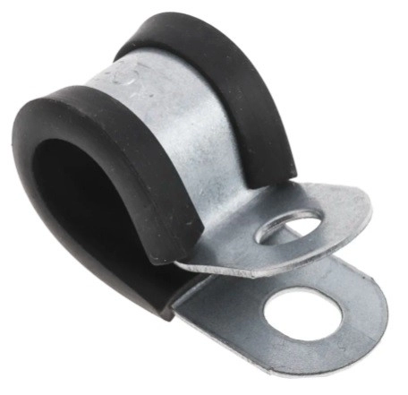  186-5353 - RS PRO Cable Clip Black Screw Plated Steel P Clamp, 10mm Max. Bundle