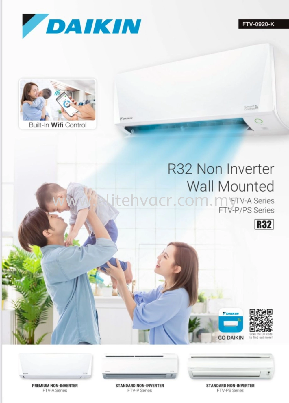 DAIKIN R32 WALL MOUNTED NON INVERTER SMART CONTROL