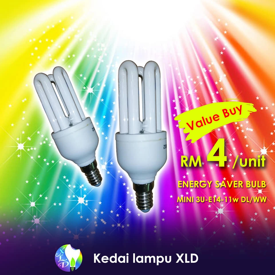 Mentol Penjimat Tenaga Mini 3U-E14-11W DL/WW