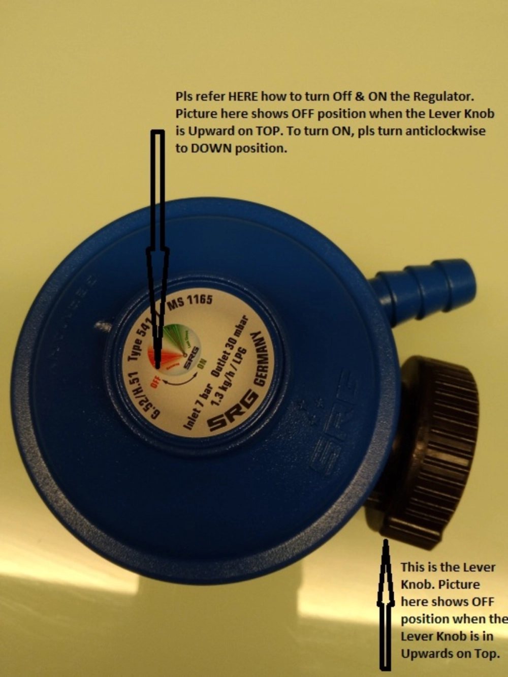 Gas Regulator with Indicator Premium Quality cw SIRIM & Safety Features (for home use, SRG Brand, Assembled in German)