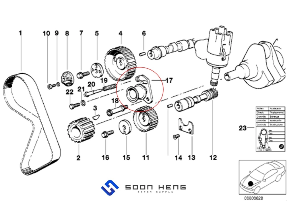 BMW E12, E21, E28, E30 and E34 with Engine M20 - Timing Adjusting Pulley (LEMFORDER)