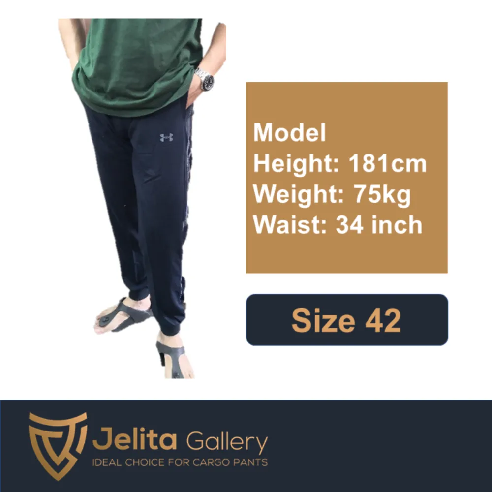 PLUS Size Jogger Pants Sweat Pants Kain Cotton Kain Sejuk Kaki Cekak