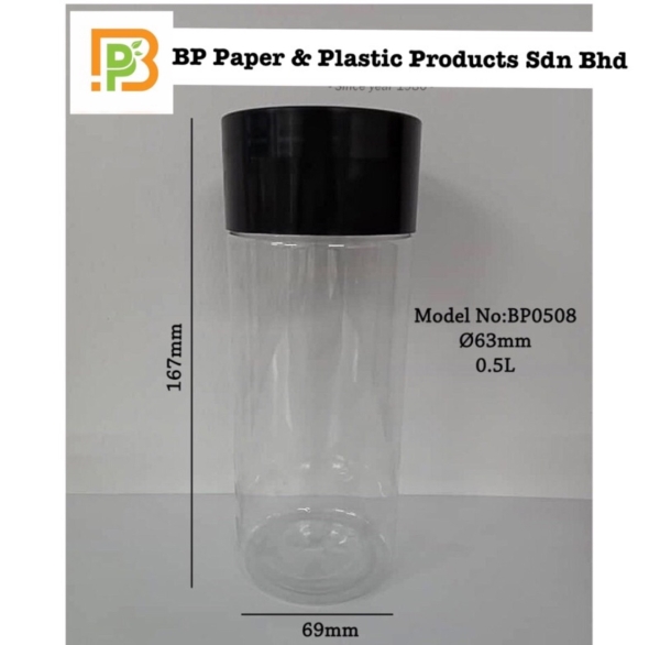 (1164) BP0508 Balang plastic bottle - 500ml PET bottle / Cookie Jar / Balang / Doyley paper / Bubble sheet  Johor, Malaysia, Batu Pahat Supplier, Suppliers, Supply, Supplies | BP PAPER & PLASTIC PRODUCTS SDN BHD