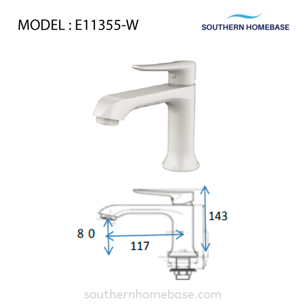 BATHROOM BASIN TAP ELITE E11355-W Tap Bathroom Johor Bahru (JB) Supplier, Supply | Southern Homebase Sdn Bhd