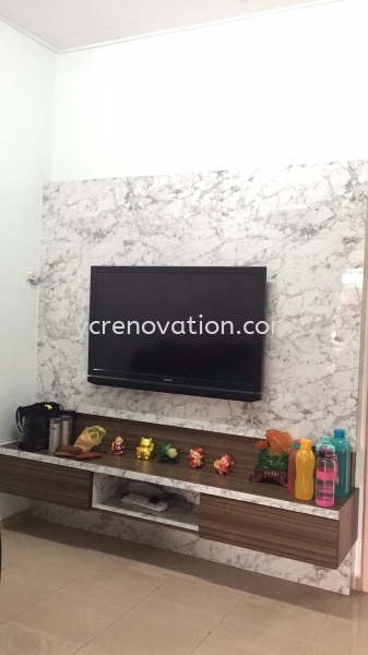 Hanging TV Cabinet TV CONSOLE DESIGN CUSTOMIZE FURNITURE Johor Bahru (JB), Kota Tinggi, Malaysia Services | Yi Cheng Furniture Interior Design