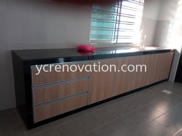 Table Top Concrete Tiles KITCHEN CABINET DESIGN CUSTOMIZE FURNITURE Johor Bahru (JB), Kota Tinggi, Malaysia Services | Yi Cheng Furniture Interior Design