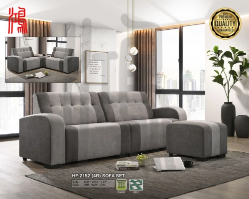 HF 2152 Fabric Sofa Set 2 + 2 Seater + Stool