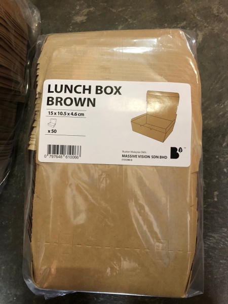 Paper Lunch Box (M) Brown - 50pcs / Packet  Paper Packing Products Johor, Malaysia, Batu Pahat Supplier, Suppliers, Supply, Supplies | BP PAPER & PLASTIC PRODUCTS SDN BHD