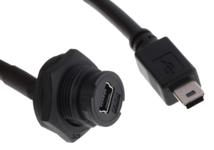 111-6755 - RS PRO Male Mini USB B to Female Mini USB B USB Extension Cable, 200mm