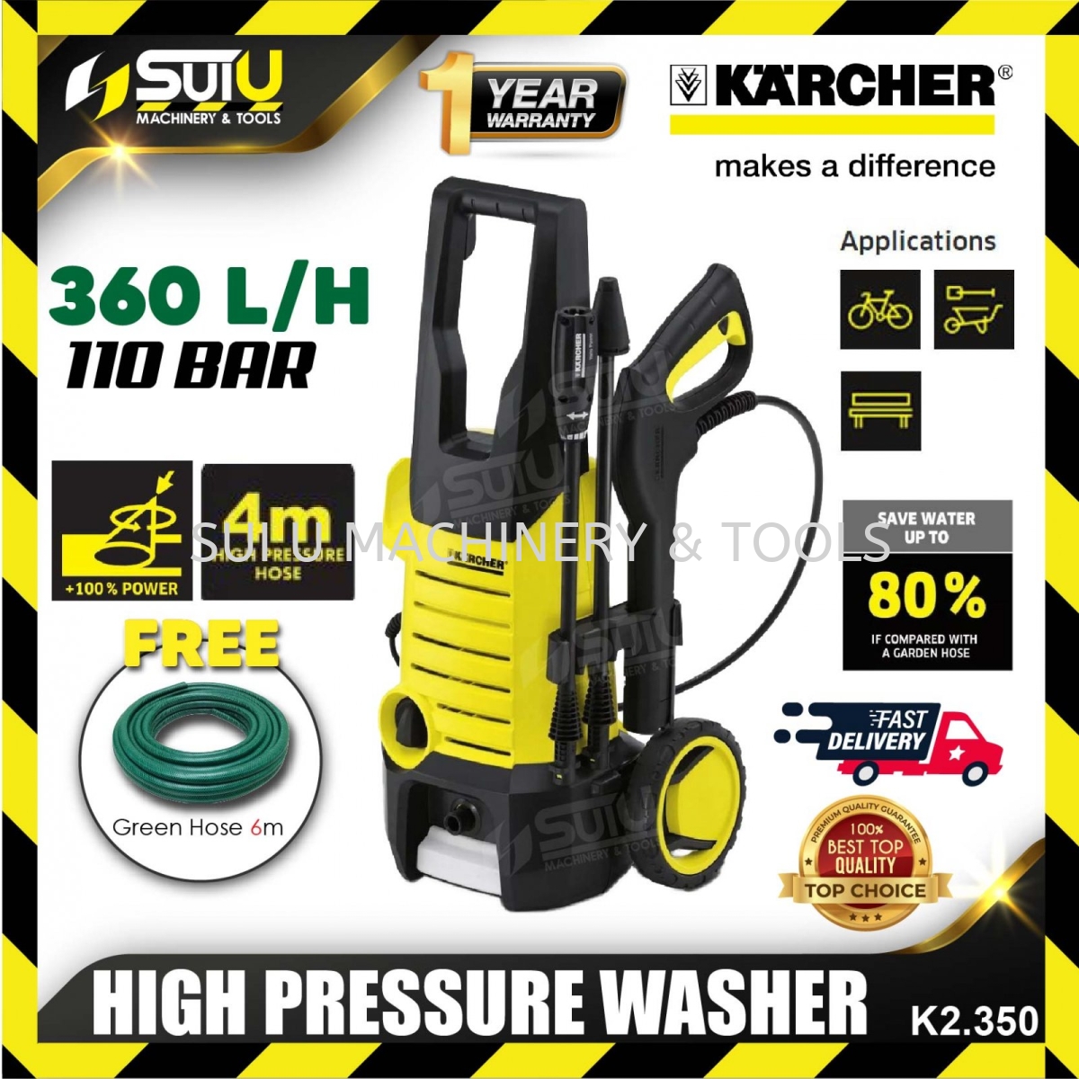 KARCHER K2.350 110BAR High Pressure Washer with Hose High Pressure Washer  Cleaning Equipment Kuala Lumpur (
