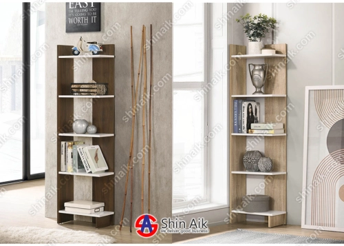 DV63075/6(KD) Walnut / Natural & White Two-Tone Modern Open Display Divider Shelf