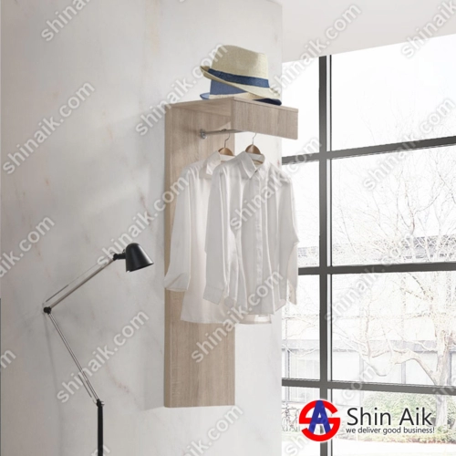 WM9513WR(KD) (1.5'ft) Natural Finished Front Display Open Concept Wall-Mounted Clothes Hanger Organizer
