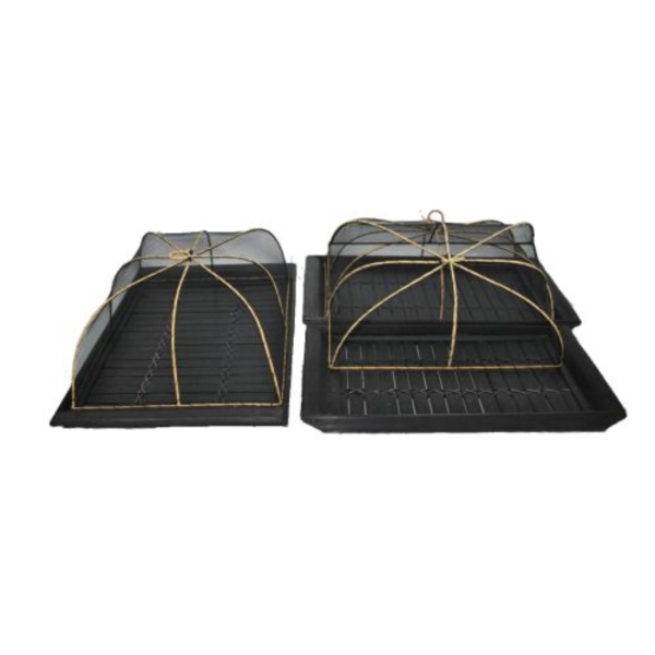 Food Cover Rect Polos Set_Black