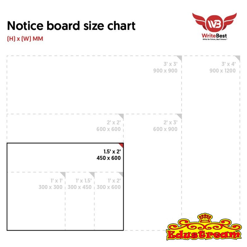 Writebest Notice Board / Foam Board With Aluminium Frame (1.5 x 2" / 45 x 60cm)