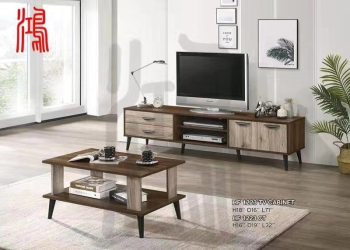 HF 1223 Wooden TV Cabinet + Coffee Table 