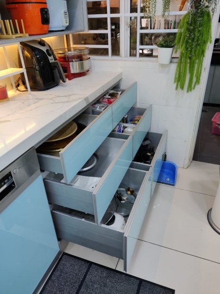 Undermouth Drawer Kitchen Accessories JB, Johor Bahru, Malaysia Aluminium Fabrication, Glass Partition | METALIFE