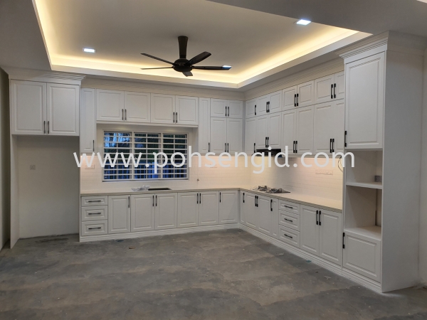 Nyatoh Spray Paint Kitchen Cabinet #Acacia #Seremban 2 Kitchen Seremban, Negeri Sembilan (NS), Malaysia Renovation, Service, Interior Design, Supplier, Supply | Poh Seng Furniture & Interior Design