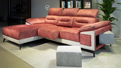 Fabric Sofa + 4 Stool (Left 2, Right 2)