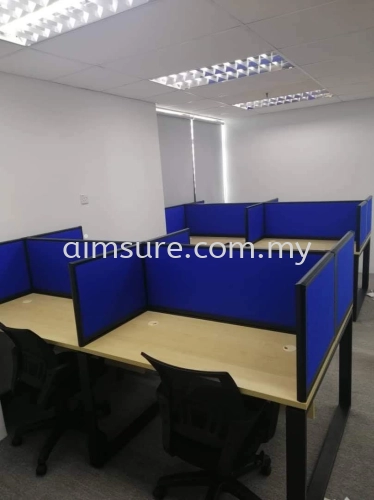 Office Workstation with metal leg and aluminium frame desking panel