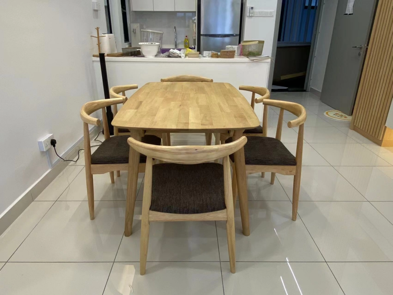 Muji design simple dinning table vertu batu kawan suasana solid wood offer bandar carcia ikea furniture shop nearby | Cafe Furniture