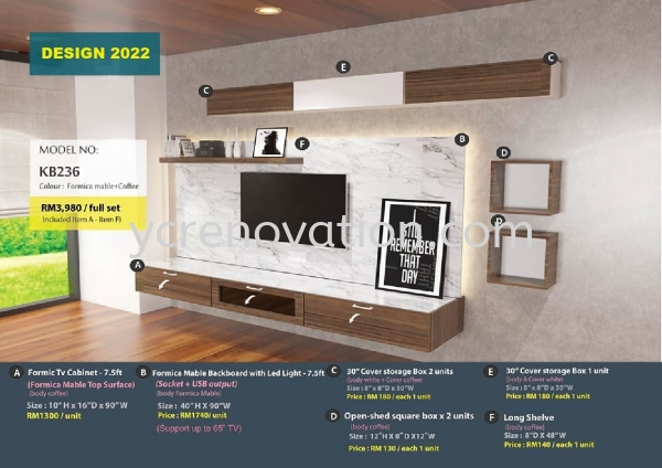 TV CONSOLE MODEL236 LIVING ROOM ONLINE SALES Johor Bahru (JB), Kota Tinggi, Malaysia Services | Yi Cheng Furniture Interior Design