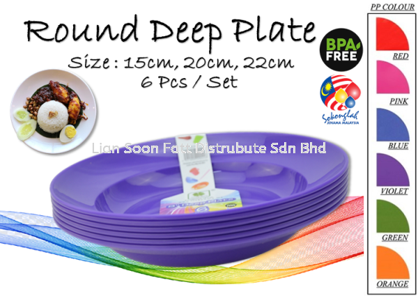 15cm, 20cm, 22cm Round Deep Shallow Plate Restaurant Pinggang Plastik (6 pcs) 306,308,309 Table Utensils Plastic Household Ware Perak, Malaysia, Ipoh Supplier, Wholesaler, Distributor, Supplies | LIAN SOON FATT DISTRIBUTE SDN BHD