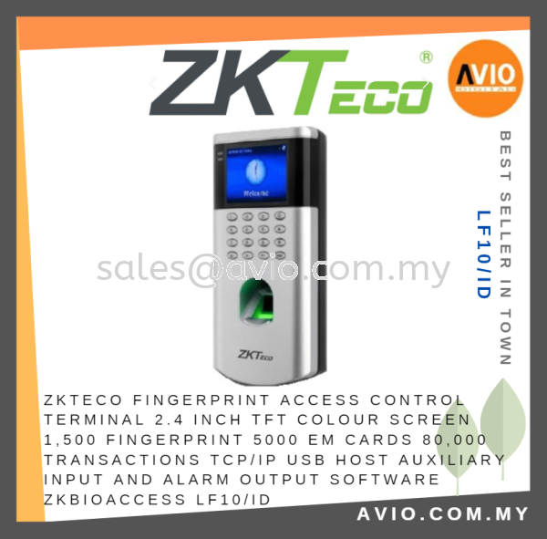 ZKTeco Fingerprint Door Access Control 2.4 Inch Color Screen RFID ID EM Card Password TCP/IP USB Alarm Output LF10/ID ZKTECO Johor Bahru (JB), Kempas, Johor Jaya Supplier, Suppliers, Supply, Supplies | Avio Digital