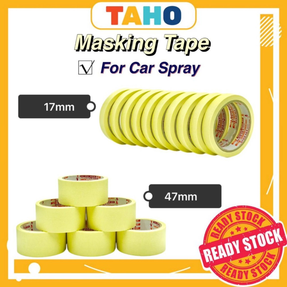 Masking tape for car spraying / High Temp / 17mm / 47mm / Taho