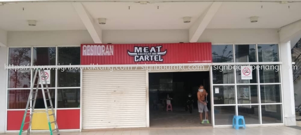 meat cartel aluminium trism ceiling base 3d led frontlit lettering signage signboard at klang kuala lumpur shah alam puchong damansara kepong cheras  3D ALUMINIUM CEILING TRIM CASING BOX UP SIGNBOARD Klang, Malaysia Supplier, Supply, Manufacturer | Great Sign Advertising (M) Sdn Bhd