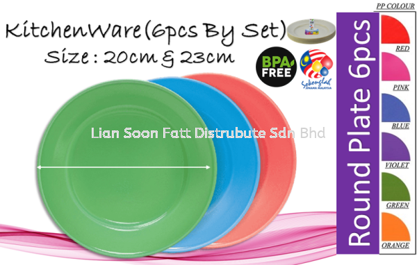 20cm & 23cm Round Plastic Shallow Plate Restaurant Pinggang Plastik (6 pcs) 208 & 209 Table Utensils Plastic Household Ware Perak, Malaysia, Ipoh Supplier, Wholesaler, Distributor, Supplies | LIAN SOON FATT DISTRIBUTE SDN BHD