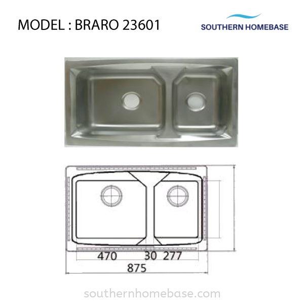 KITCHEN SINK DOUBLE BOWL ELITE BRARO 23601 Sink Kitchen Johor Bahru (JB) Supplier, Supply | Southern Homebase Sdn Bhd