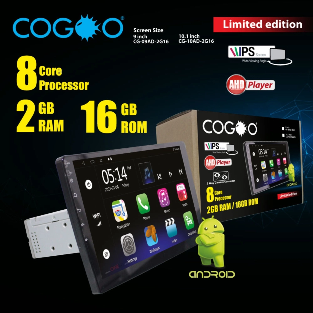 Cogoo Limited Edition Android Car Player 2GB RAM + 16GB ROM 9 inch CG-09AD-2G16 10.1 inch CG-10AD-2G16