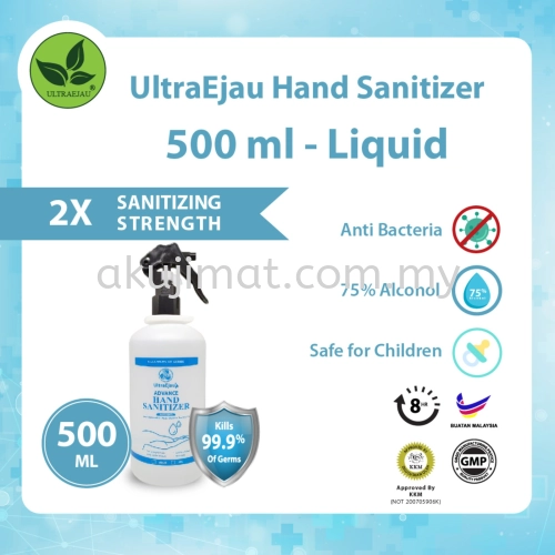 UltraEjau Hand Sanitizer 500ml - Liquid Spray Type