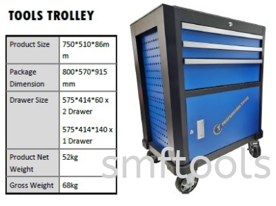 4 DRAWER TOOLS TROLLEY WITHOUT TOOLS (SOLO)