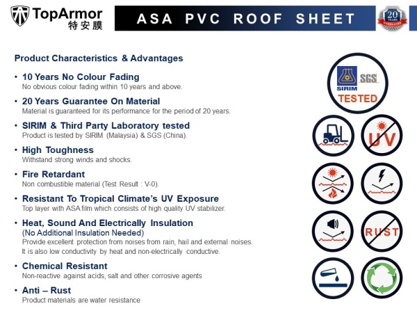  ASA PVC Roof Sheet Malaysia, Johor Bahru (JB) Manufacturer, Supplier, Supply, Supplies | Plato Industry (M) Sdn Bhd