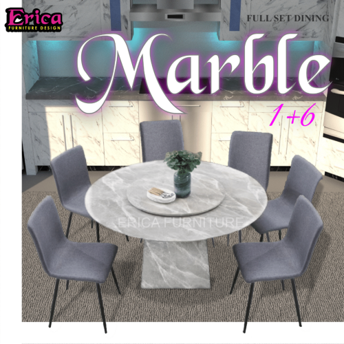 MARBLE (Full Dining Set) 1+6