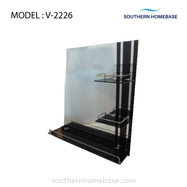 BATHROOM MIRROR WITH GLASS SHELF ELITE V-2226 Mirror Bathroom Johor Bahru (JB) Supplier, Supply | Southern Homebase Sdn Bhd