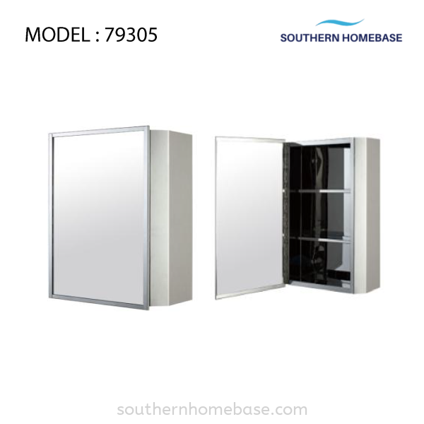 BATHROOM STAINLESS STEEL MIRROR CABINET ELITE 79305 (ES009) Mirror Bathroom Johor Bahru (JB) Supplier, Supply | Southern Homebase Sdn Bhd