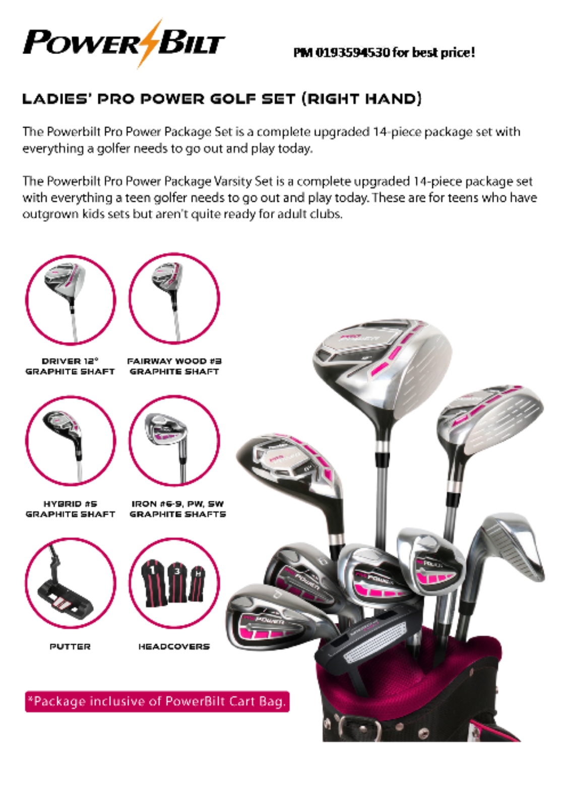 POWERBILT WOMENS PRO POWER COMPLETE SET