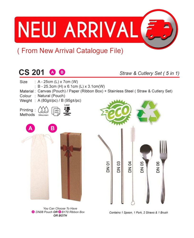 CS 201 Straw & Cutlery Set ( 5 in 1 ) Cutlery Set Drinkware Containers  Malaysia, Melaka, Selangor, Kuala Lumpur (KL), Johor Bahru (JB), Singapore  Supplier, Manufacturer, Wholesaler, Supply