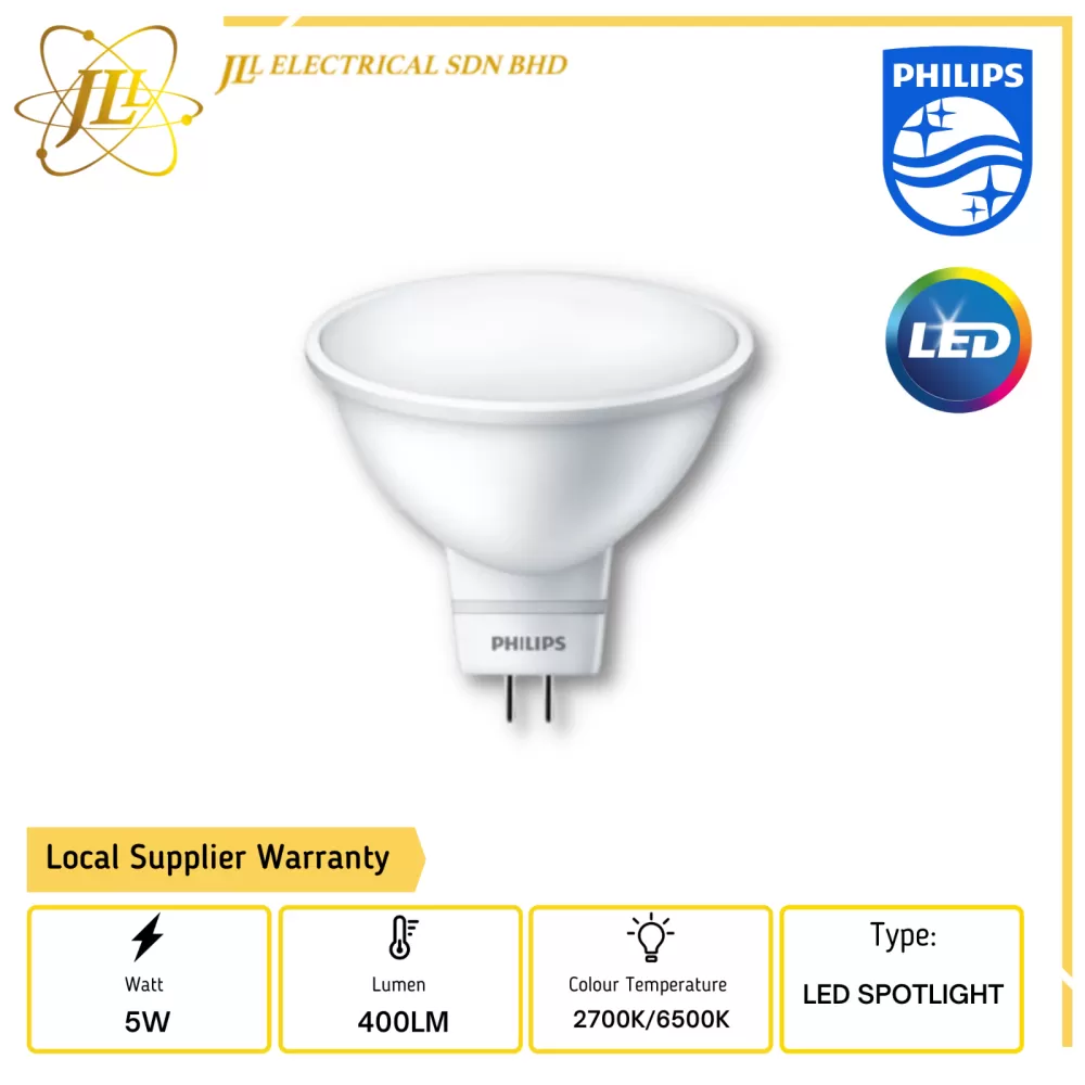 PHILIPS ESSENTIAL MR16 5W 120D 240V 2700K/6500K NON DIMMABLE LED SPOTLIGHT  Kuala Lumpur (KL), Selangor, Malaysia Supplier, Supply, Supplies,  Distributor | JLL Electrical Sdn Bhd