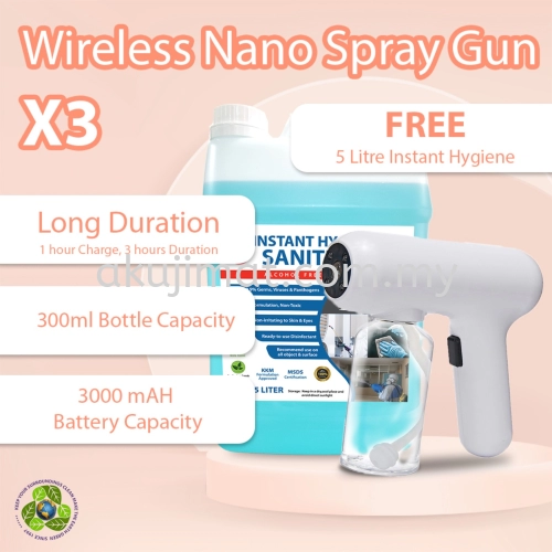 XWZ X3 Wireless Nano Spray Gun @ FREE 5 Litre Instant Hygiene