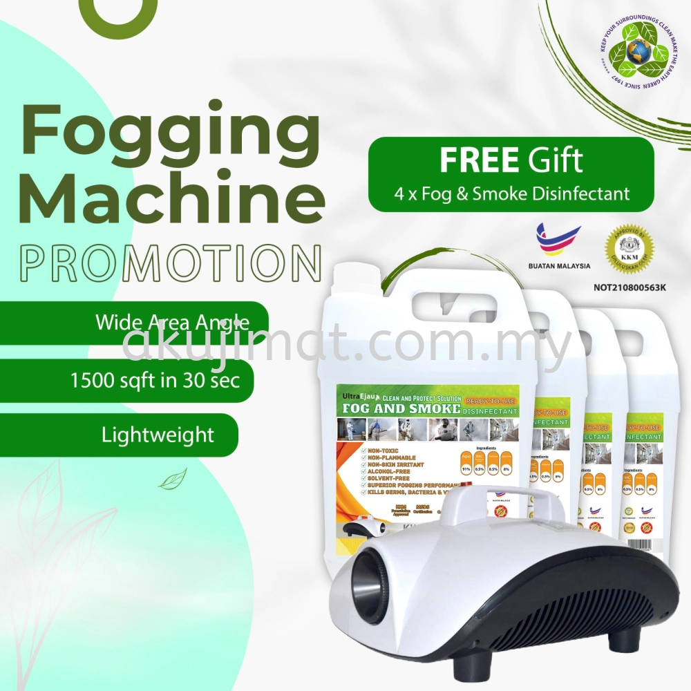 Purchase Fog Machine @ FREE 2 Bottles Fog & Smoke Disinfectant