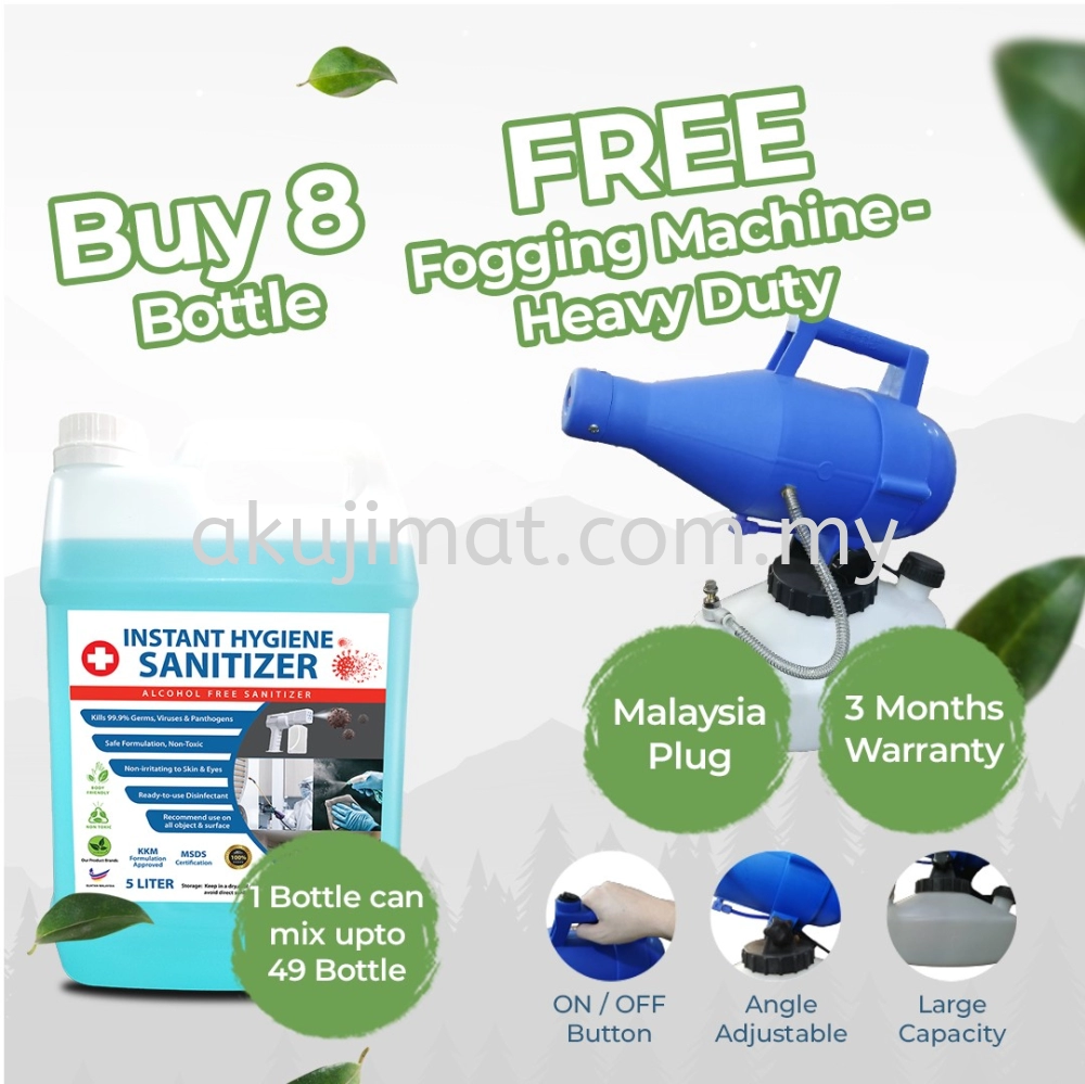 Purchase 8 of 5 Litre Instant Hygience @ FREE Fogging Machine Heavy Duty